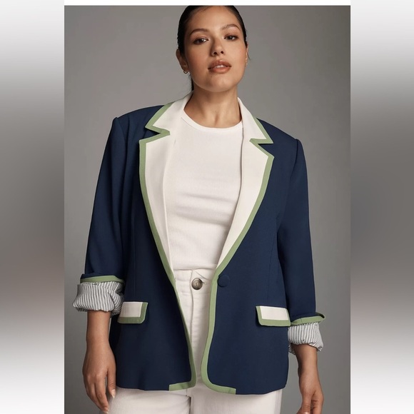 Anthropologie Maeve Colorblock Blazer
color Navy  Size XL - Picture 3 of 8